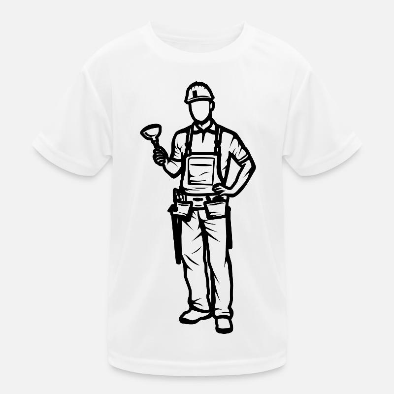 Klempner Junge - Kinder Funktions-T-Shirt - Weiß