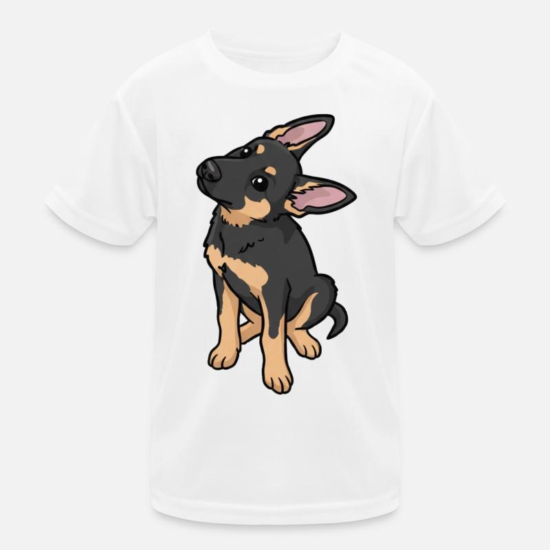 Chien de berger Cartoon Affection T-shirt sport Enfant