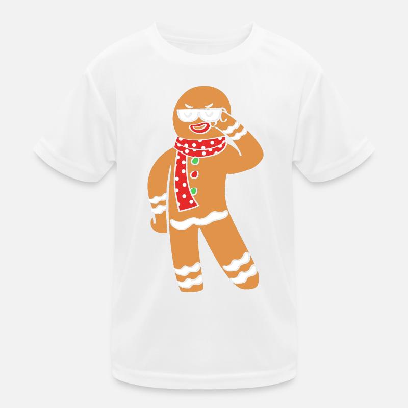 Gingerbread Christmas Gingerbread Man Kids Functional T-Shirt
