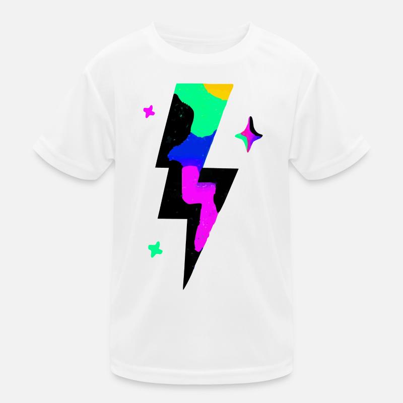Neon Lightning Burst Kids Functional T-Shirt