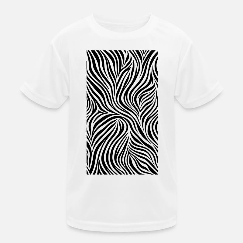Zebra Stripe Zebra Pattern Stripe Black White Kids Functional T-Shirt