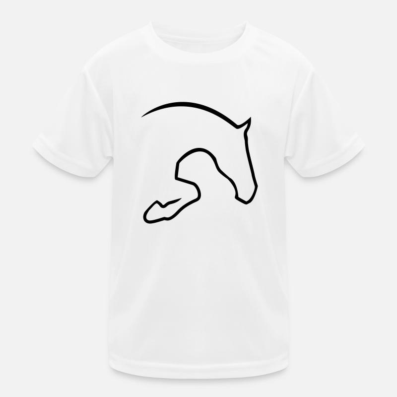 Springpferd - Kinder Funktions-T-Shirt - Weiß