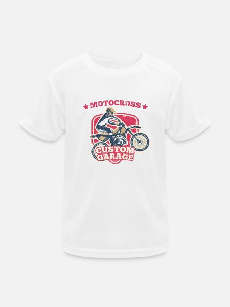 MOTOCROSS ENDURO CROSS MOTORRAD MOTIVE GESCHENK - Kinder Funktions-T-Shirt - Weiß - Vorne