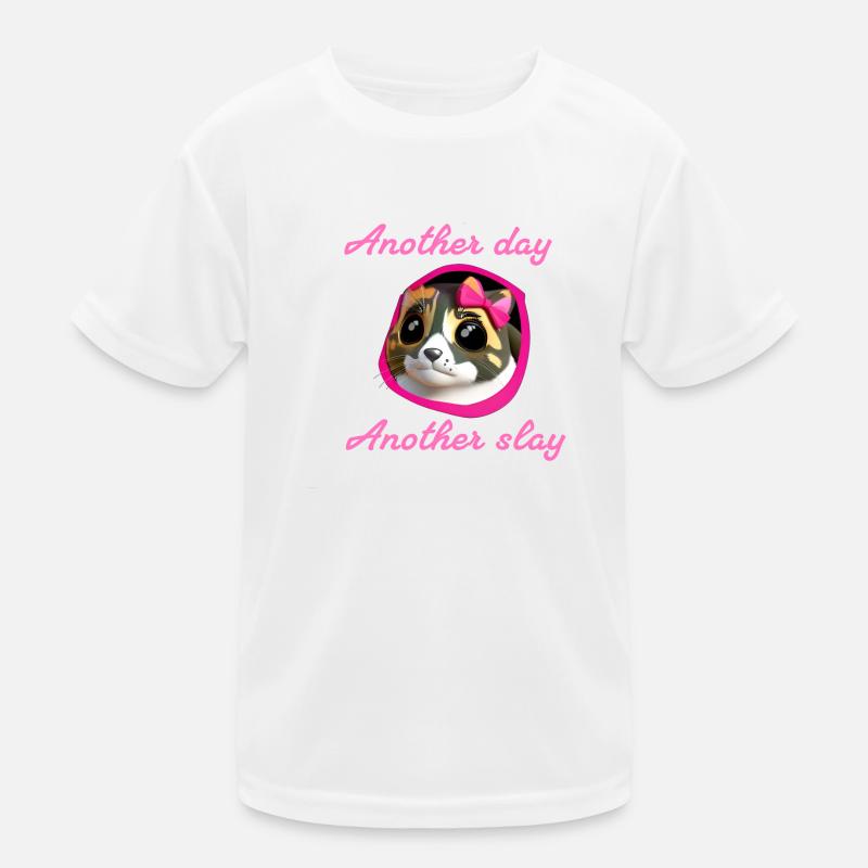 Another day another slay,cat, loop Kids Functional T-Shirt
