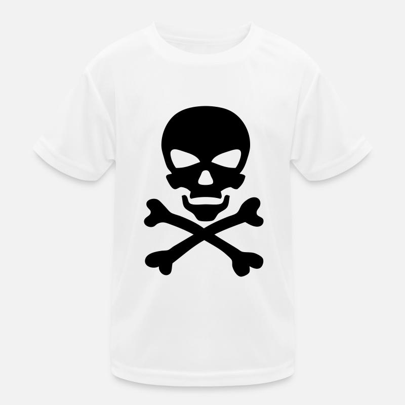 skull icon crosses bone Kids Functional T-Shirt