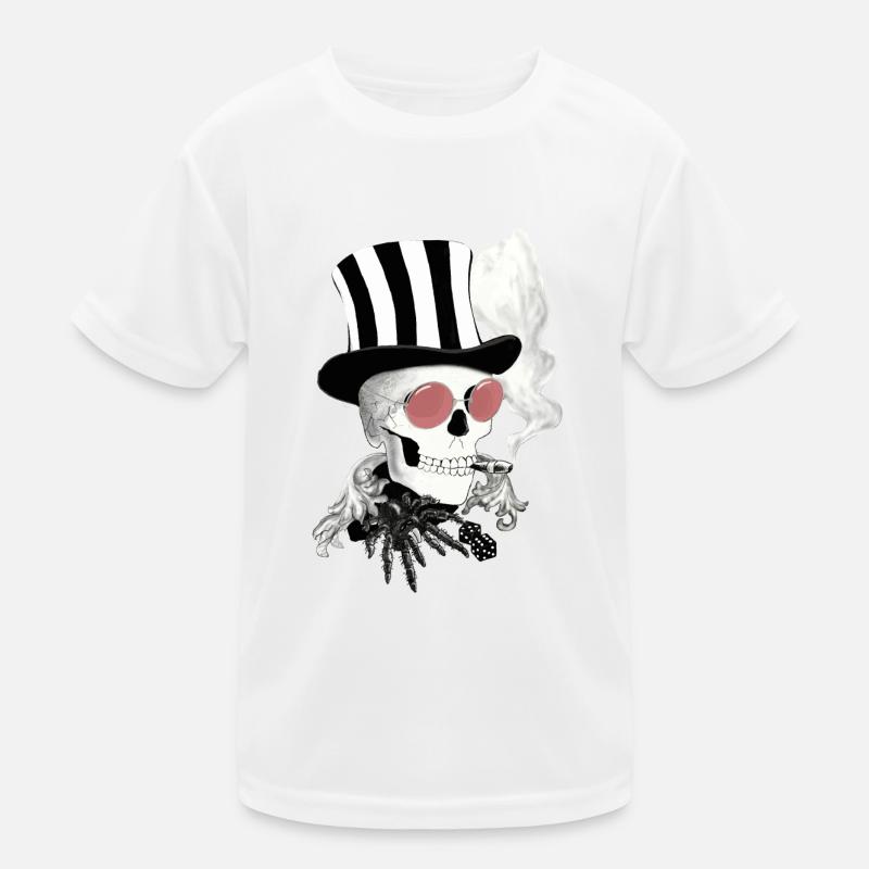 Skull mit rosa Sonnenbrille Kinder Funktions-T-Shirt