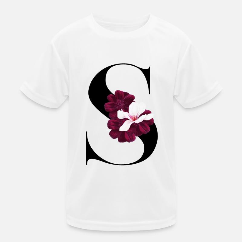 lettre S fleuris T-shirt sport Enfant