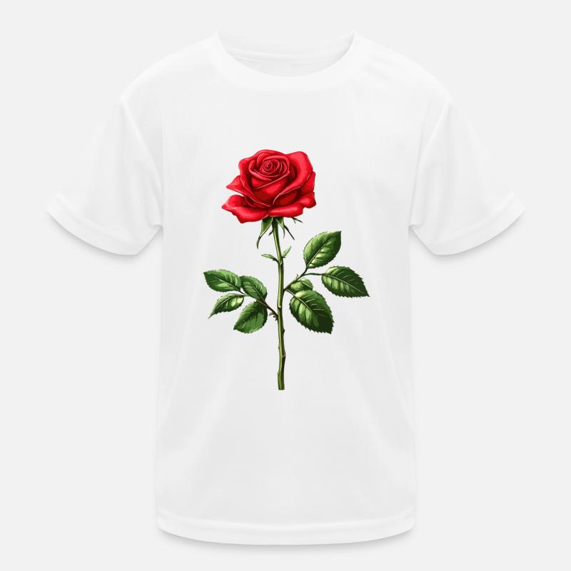 Rose Blume Design Kinder Funktions-T-Shirt