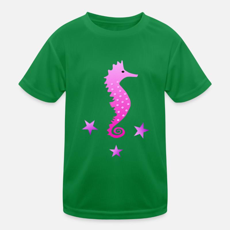 rosa Seepferdchen Wasserratte Schwimmabzeichen Kinder Funktions-T-Shirt