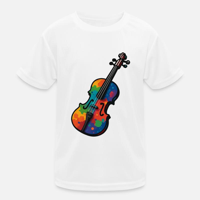 Violon Violon Éclaboussures de Couleur T-shirt sport Enfant