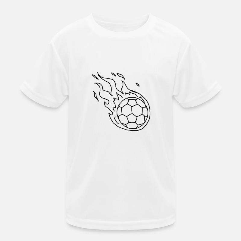 Fussball FIRE - Kinder Funktions-T-Shirt - Weiß