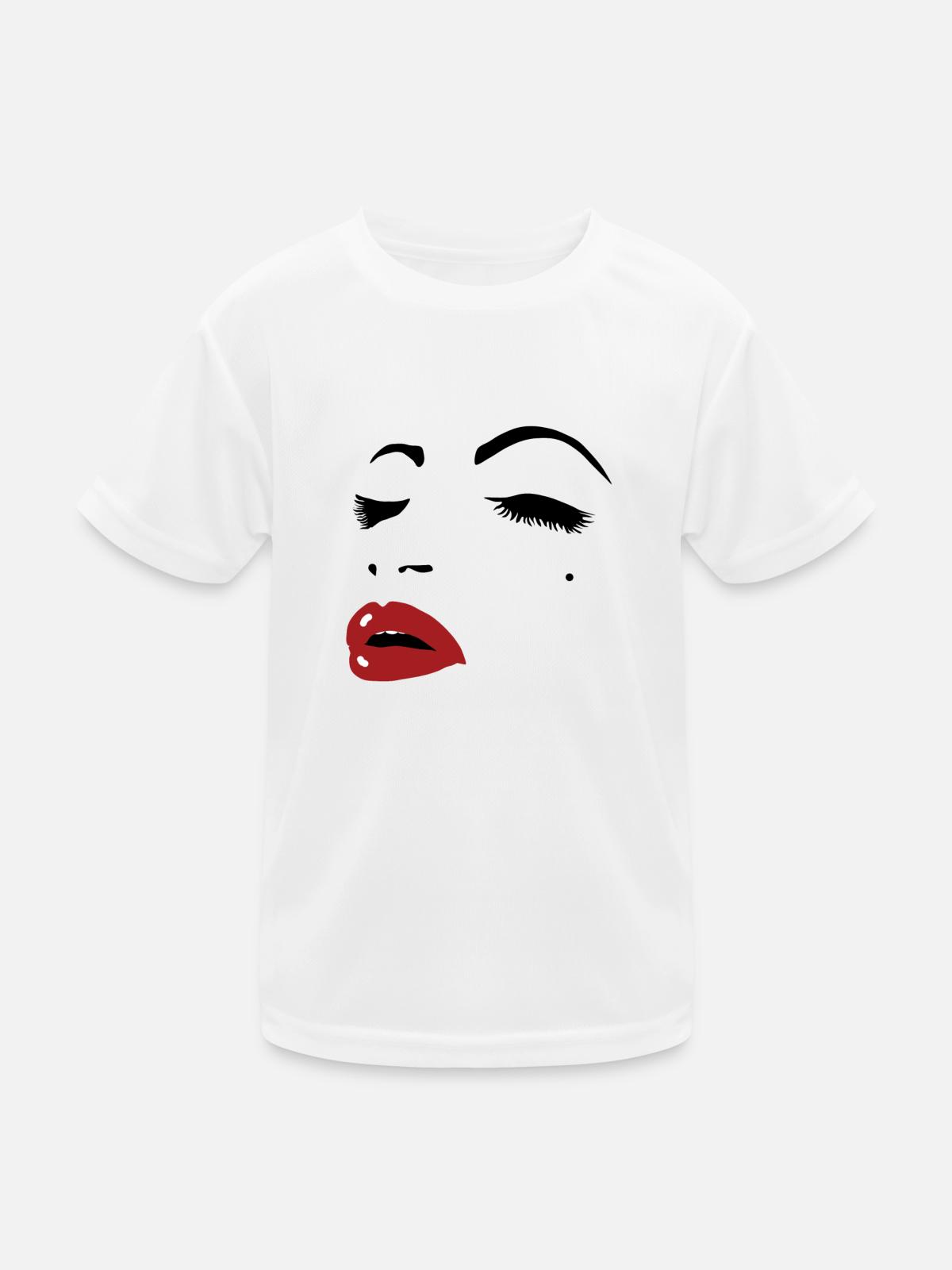Gesicht Frau - Kinder Funktions-T-Shirt - Weiß - Vorne