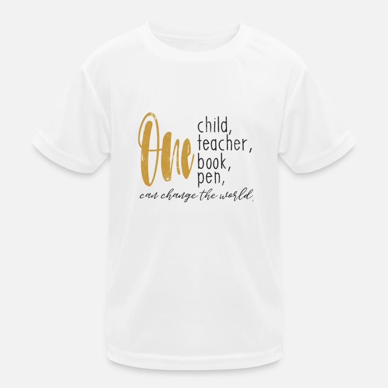 CHILD TEACHER BOOK PEN CHANGE THE WORLD GIFT Kids Functional T-Shirt