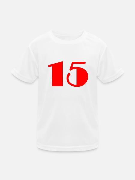 15. 15 JAHRE. 15-jähriges Jubiläum. GEBURTSTAG 15 JAHRE. - Kinder Funktions-T-Shirt - Weiß