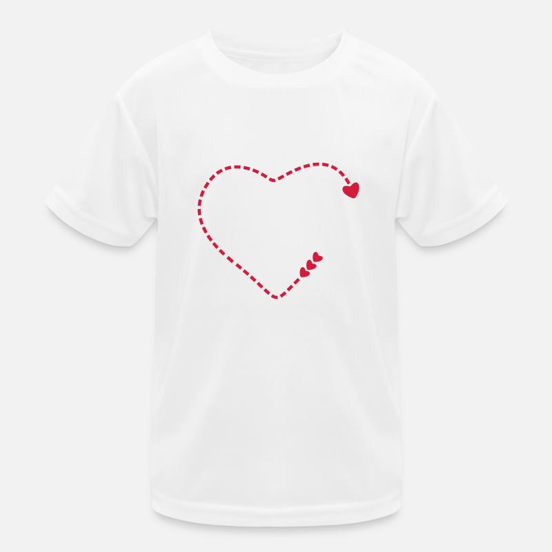 Herz offen, gestrichelt / open dashed heart (1c) Kinder Funktions-T-Shirt