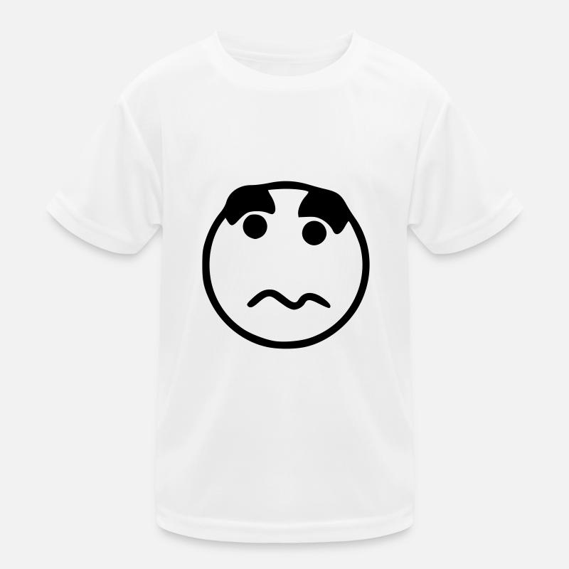 Emoji sketch nervous black Kids Functional T-Shirt