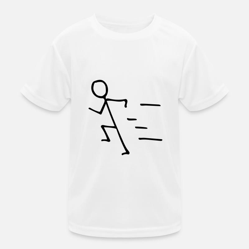 Strichmännchen Marathonläufer Triathlet Kinder Funktions-T-Shirt