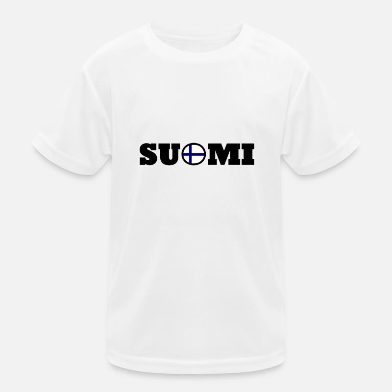 Finnland - Kinder Funktions-T-Shirt - Weiß