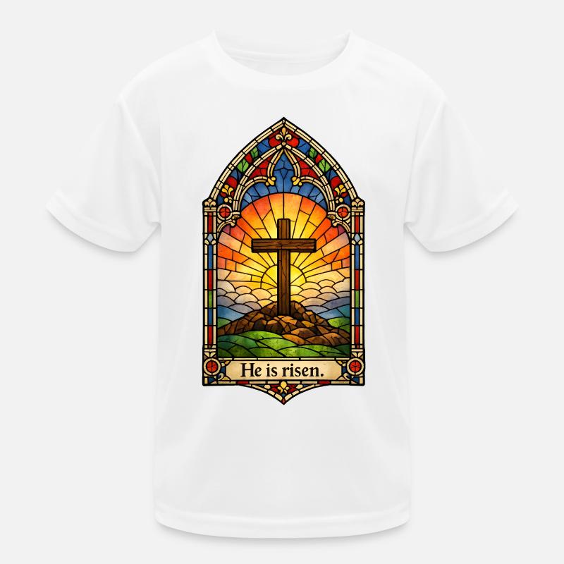 Resurrection He is Risen Easter Jesus Kids Functional T-Shirt
