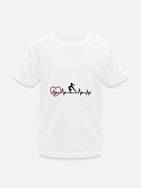 Gymnastique battement de cœur, gymnastique + ECG cardiaque - T-shirt sport Enfant - blanc