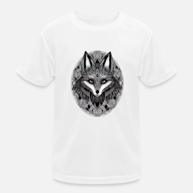 Fox Mandala Drawing Complex Nature Wilderness Kids Functional T-Shirt