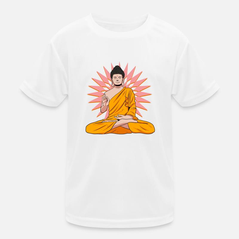 Buddha Mönch Namaste Buddhismus I Geschenk Kinder Funktions-T-Shirt