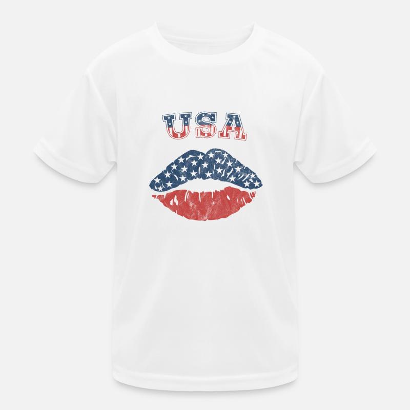 USA Lips Kids Functional T-Shirt