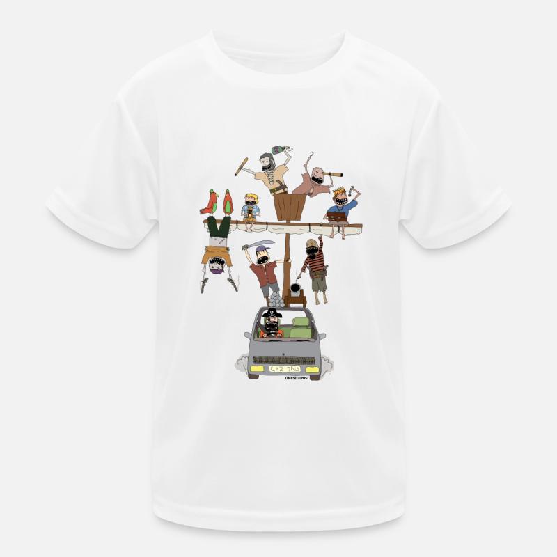 pirate ship car - Kids Functional T-Shirt - white