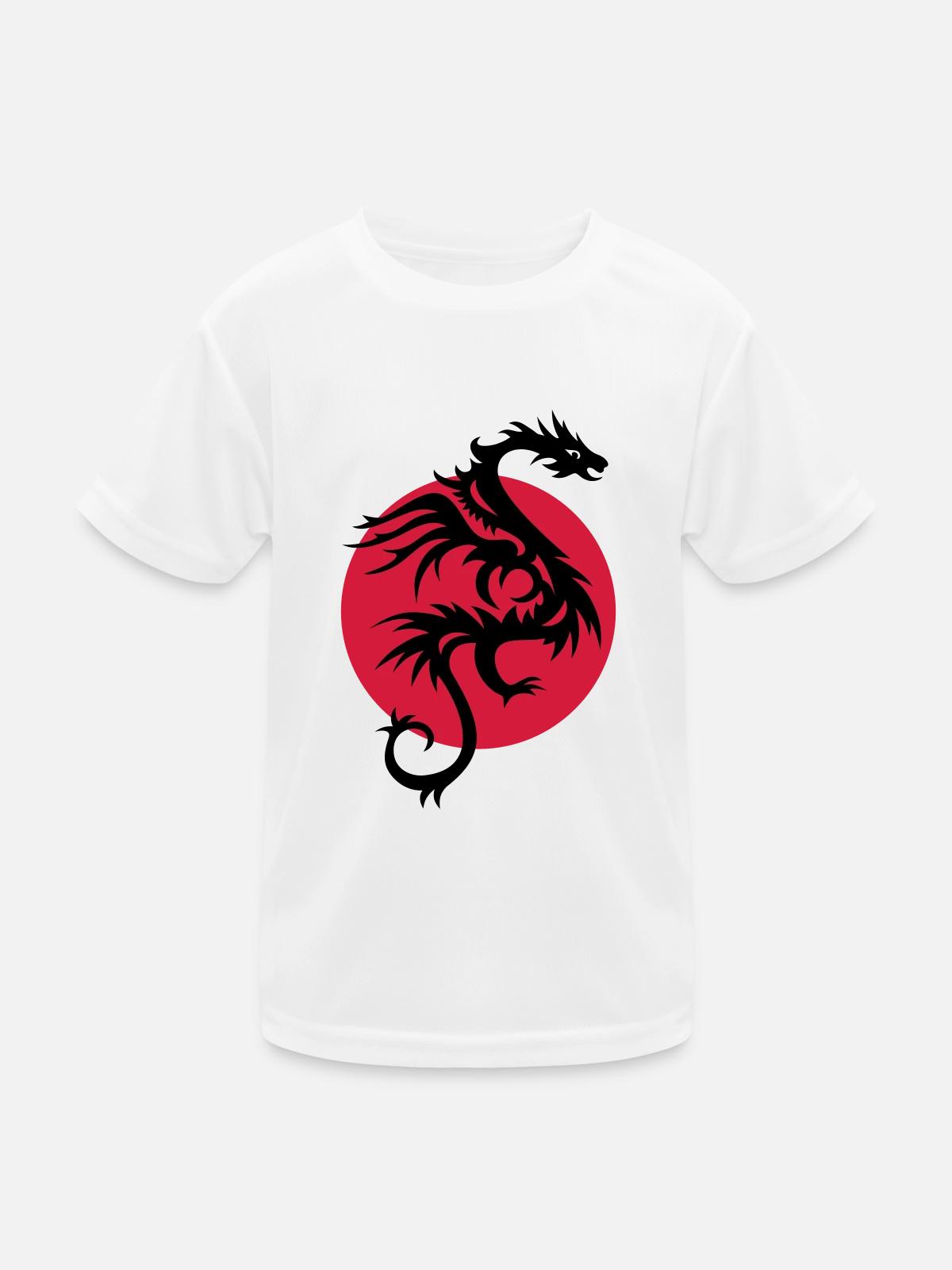 DRAGON SUN - Kids Functional T-Shirt - white - Front