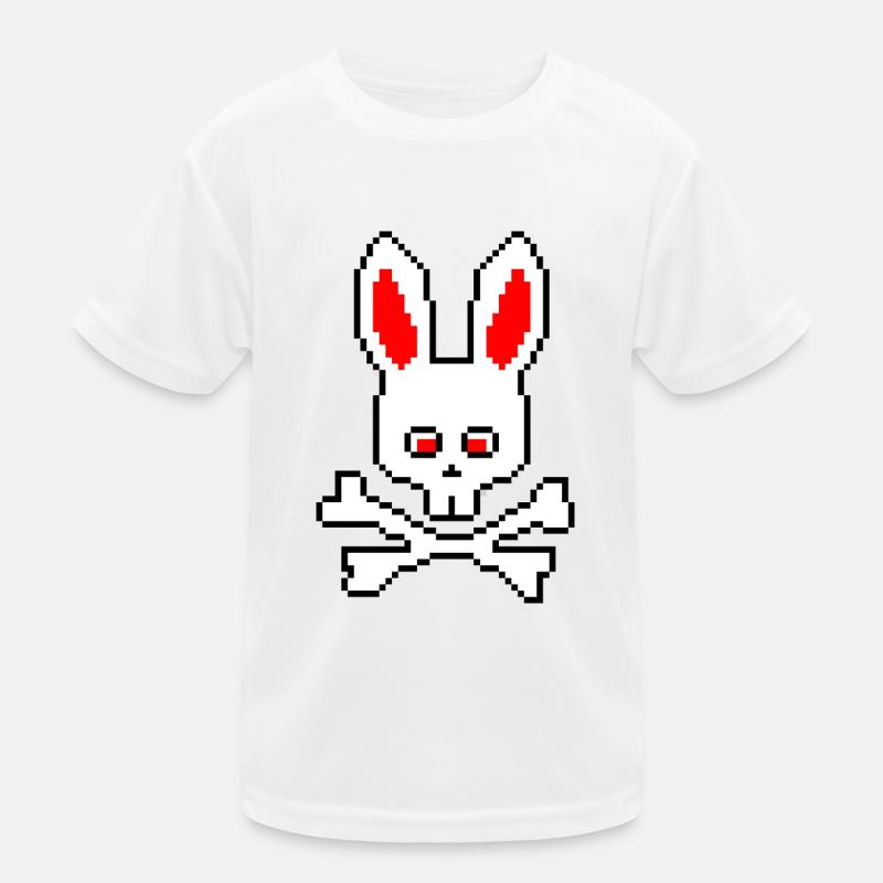 Skull Rabbit Red Kids Functional T-Shirt