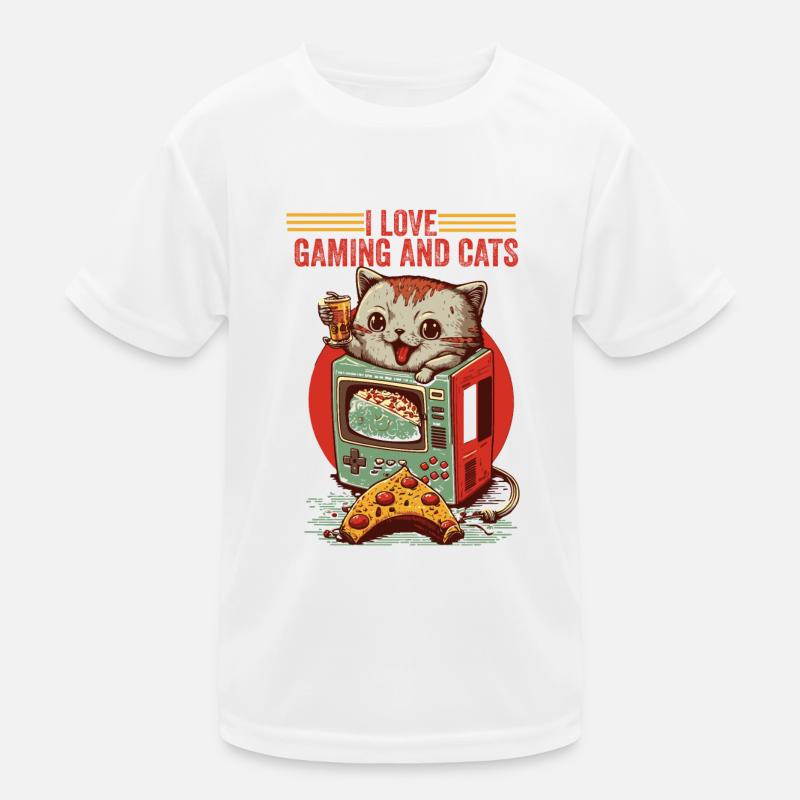 Geschenkidee Spiel Katze Kinder Funktions-T-Shirt