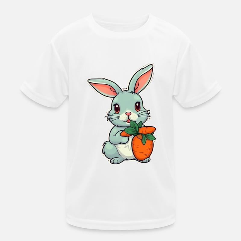 Cute bunny with carrot. Perfect for bunny lovers Kids Functional T-Shirt