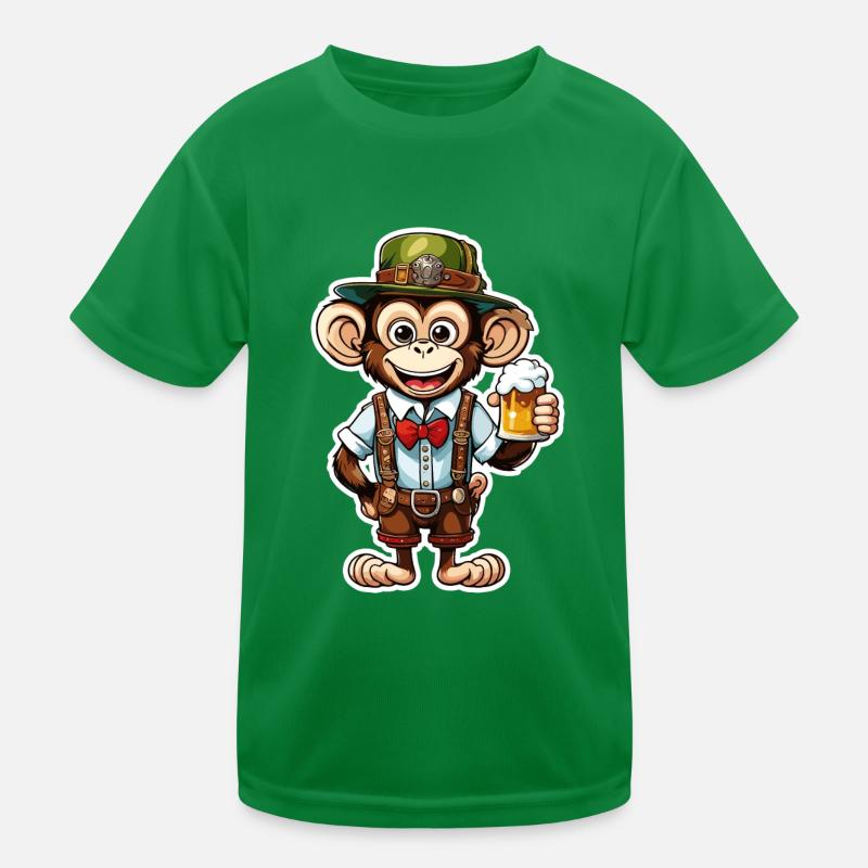 Lederhose / Tier / Tracht / Tradition / Affe Kinder Funktions-T-Shirt