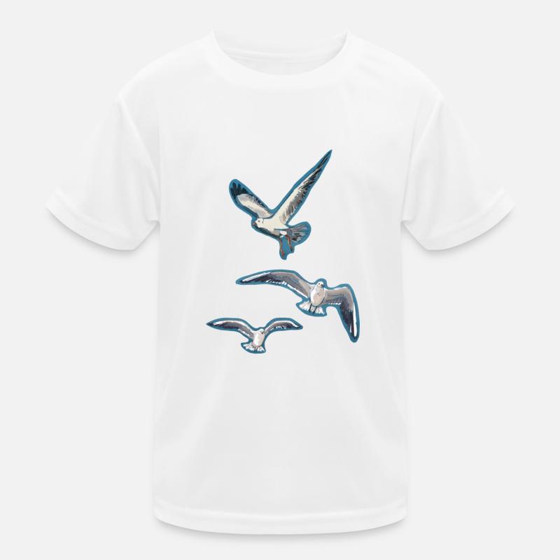 Abstract Seagulls Kids Functional T-Shirt