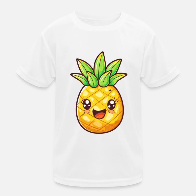 Pineapple with face - Kids Functional T-Shirt - white