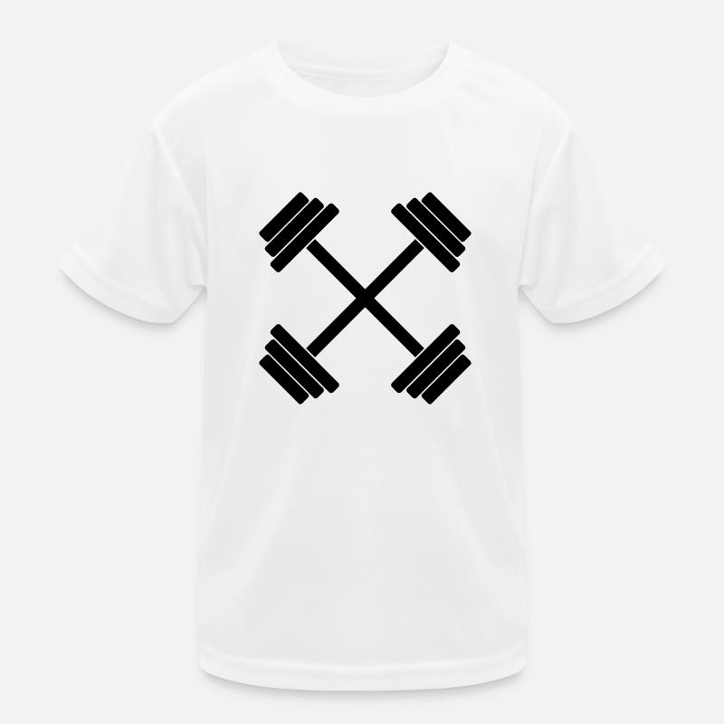 Dumbbell crossed GYM crossed 1c Kids Functional T-Shirt
