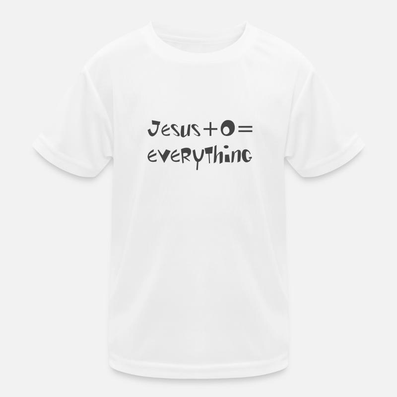 Christian Design Jesus Plus 0 Equals Everything Kids Functional T-Shirt