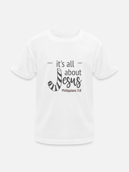 Conception chrétienne pour Noël Tout sur Jésus - T-shirt sport Enfant - blanc