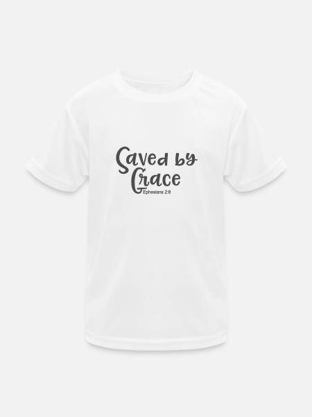 Le design chrétien sauvé par la grâce - T-shirt sport Enfant - blanc