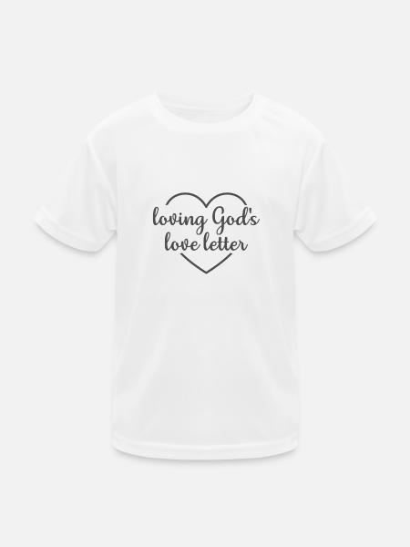 Christliches Design Loving Jesus Liebesbrief - Kinder Funktions-T-Shirt - Weiß - Vorne