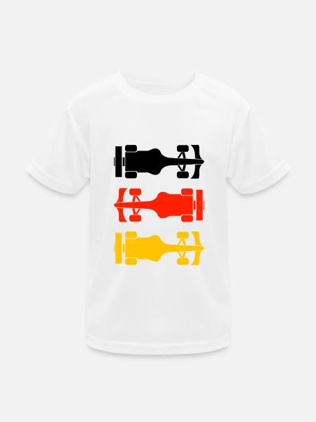 Formula Deutschland Formel Racing - Kinder Funktions-T-Shirt - Weiß - Vorne