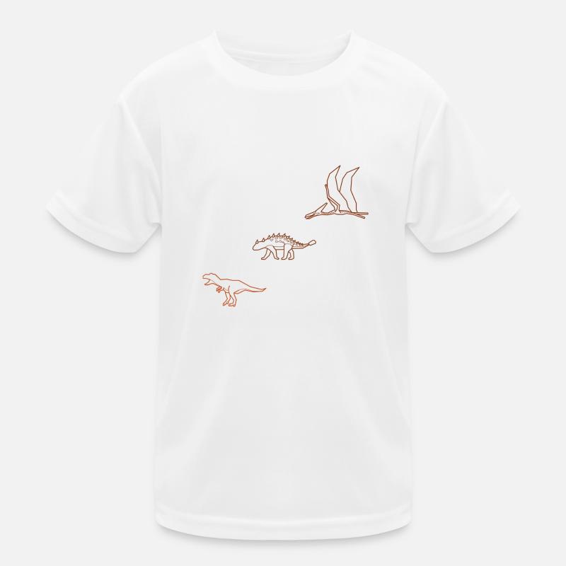 Dinosaurier - Kinder Funktions-T-Shirt - Weiß