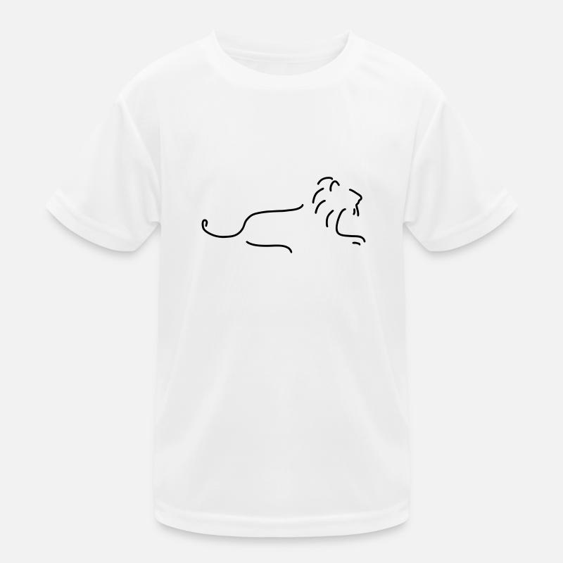 löwe mit mähne - Kinder Funktions-T-Shirt - Weiß