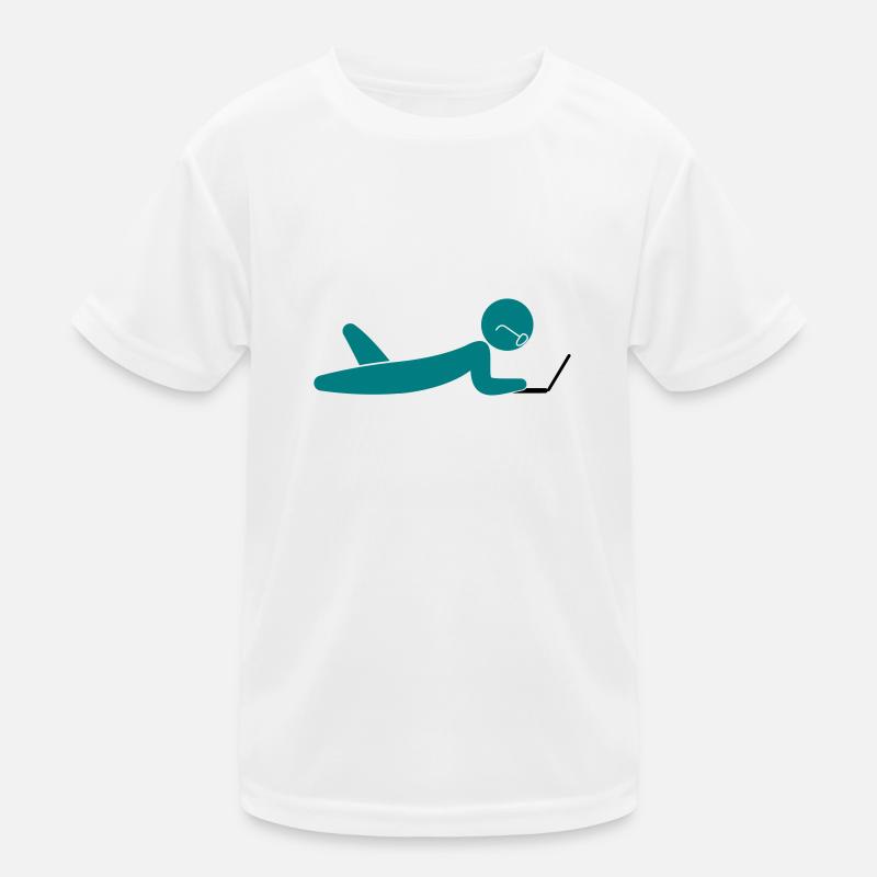 Ein Programmierer mit einem Laptop - Kinder Funktions-T-Shirt - Weiß