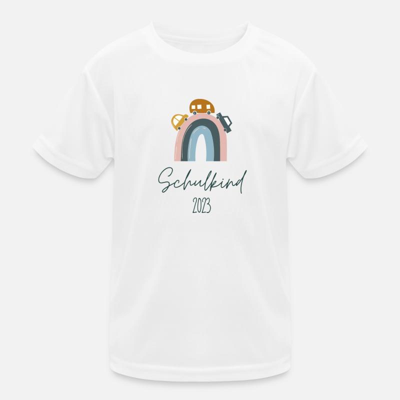 Schulkind 2023 - Kinder Funktions-T-Shirt - Weiß