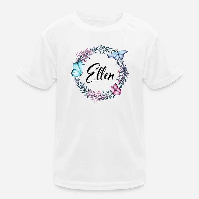 Ellen, nom, lettrage, couronne de fleurs, cadeau T-shirt sport Enfant