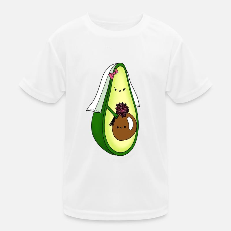 Avocado pregnant bride with baby bump gift Kids Functional T-Shirt