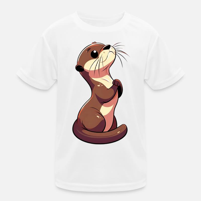 Otter - Kinder Funktions-T-Shirt - Weiß