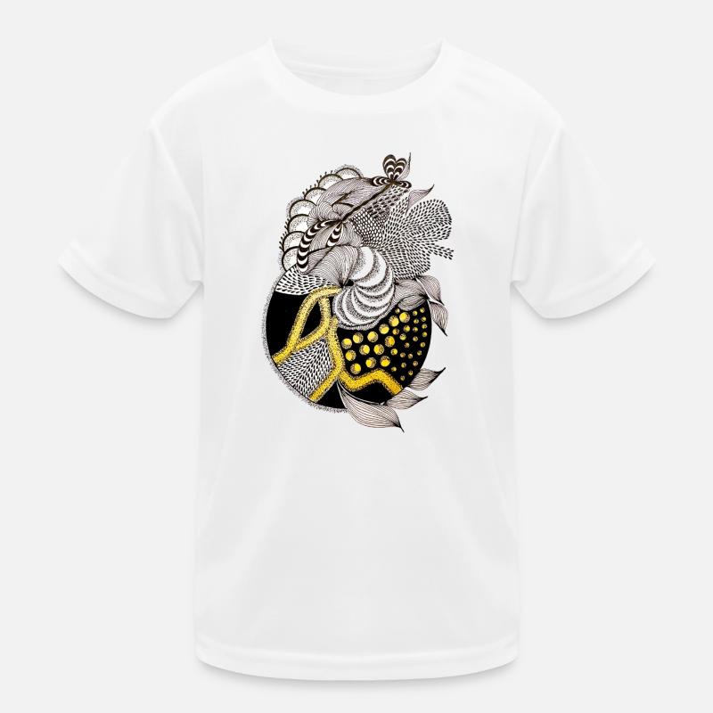 Fish pattern with gold accent Kids Functional T-Shirt