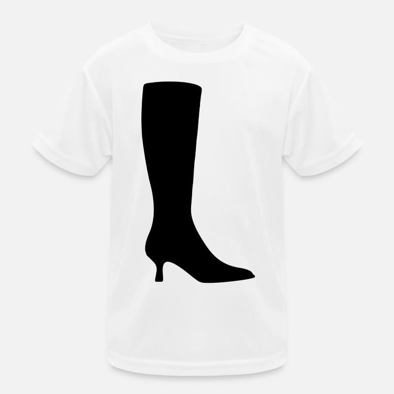 Black Boot Silhouette - Kids Functional T-Shirt - white